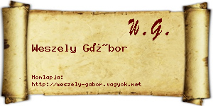 Weszely Gábor névjegykártya