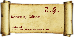 Weszely Gábor névjegykártya